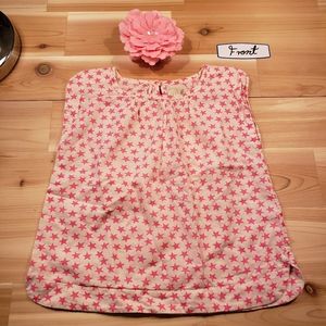 Peek White blouse with pink stars For girls 18-24m